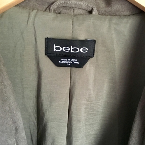 {Bebe} Sage Green Soft Suede Long Style Vest, Sm - Picture 7 of 8